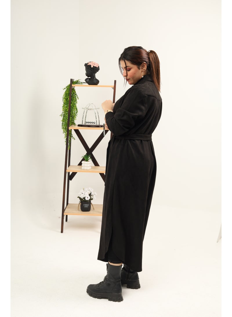 تونك شتوى خامة سويت لون اسود - Image 2